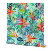 Impressionist Painted Tropical Floral