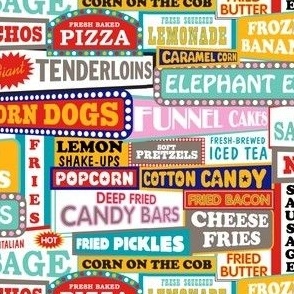 State Fare || fair carnival amusement park junk food snacks typography summer restaurant truck vendor sign marquee