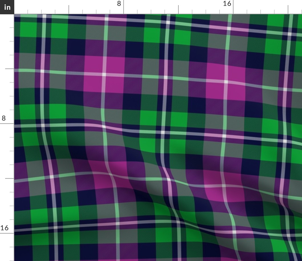 MacNeil tartan, 8" green and purple