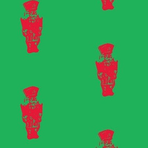 nutcracker cut out red on green