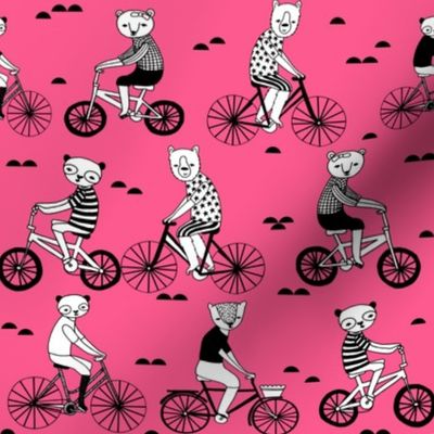 bears on bikes // cute bicycle fabric best kids illustration childrens illustration fabric cute design by andrea lauren