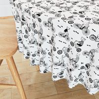 bears on bikes // black and white childrens illustration cute black and white nursery fabric baby scandi design by andrea lauren