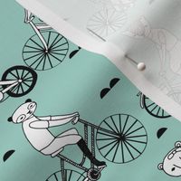 bears on bikes // childrens illustration fabric by andrea lauren cute andrea lauren design bears on bicycles panda bear 