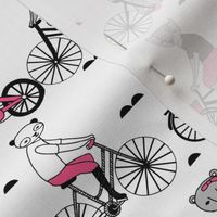 bears on bikes // cute bear illustrations andrea lauren design childrens art childrens illustration andrea lauren fabric