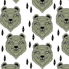 grizzly bear // green khaki camo green andrea lauren nursery baby bear fabric nursery design