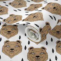grizzly bear // bear head grizzly bear face andrea lauren design nursery baby boy fabric
