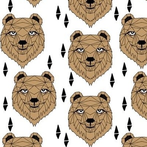 grizzly bear // bear head grizzly bear face andrea lauren design nursery baby boy fabric