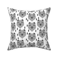 grizzly bear // bear fabric bear head nursery baby design bear fabric