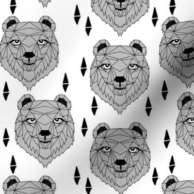 grizzly bear // bear fabric bear head nursery baby design bear fabric