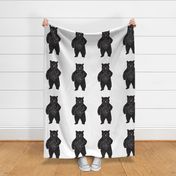 bear // black and white forest bear plush plushie cut and sew pillow crib bedding 