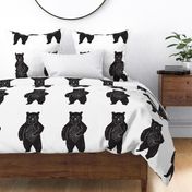 bear // black and white forest bear plush plushie cut and sew pillow crib bedding 