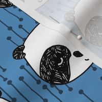 Panda fabric // Cerulean Blue by Andrea Lauren