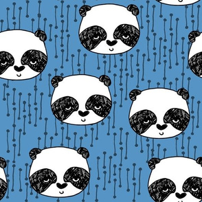 Panda fabric // Cerulean Blue by Andrea Lauren