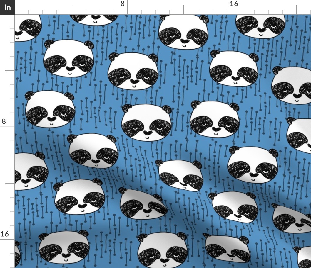 Panda fabric // Cerulean Blue by Andrea Lauren