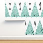 christmas tree forest // mint trees evergreen trees holiday christmas tree fabric cute