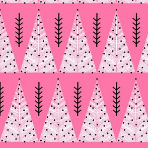 christmas evergreen tree // pink triangles christmas holiday xmas design christmas