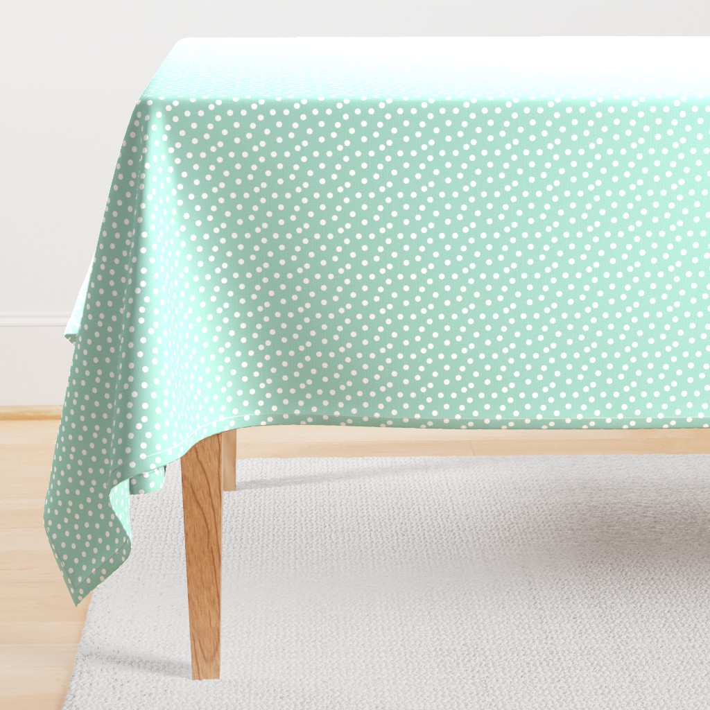 dots // mint white polka dots mini print cute small scale 