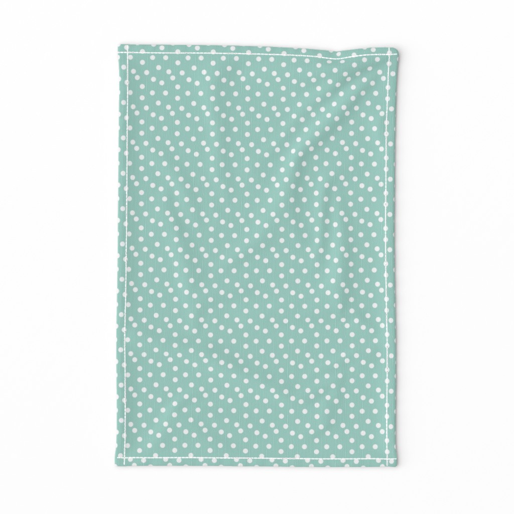 dots // mint white polka dots mini print cute small scale 