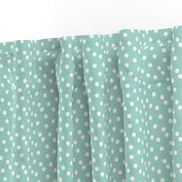 dots // mint white polka dots mini print cute small scale 