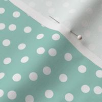 dots // mint white polka dots mini print cute small scale 