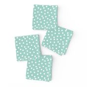 dots // mint white polka dots mini print cute small scale 