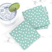 dots // mint white polka dots mini print cute small scale 