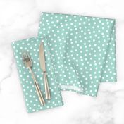 dots // mint white polka dots mini print cute small scale 