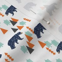 forest bear // bear navy camping hunting boys forest woodland mountains trees boys room 