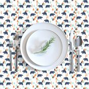 forest bear // bear navy camping hunting boys forest woodland mountains trees boys room 