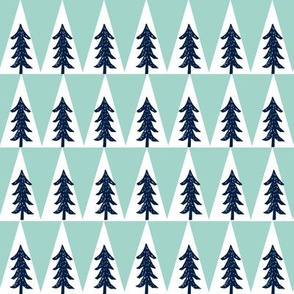 tree // forest woodland triangle camping mint navy blue nursery baby kids 