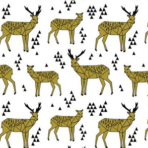 deer // triangle tri geometric geo deer golden olive deer quilt coordinate baby kids nursery 