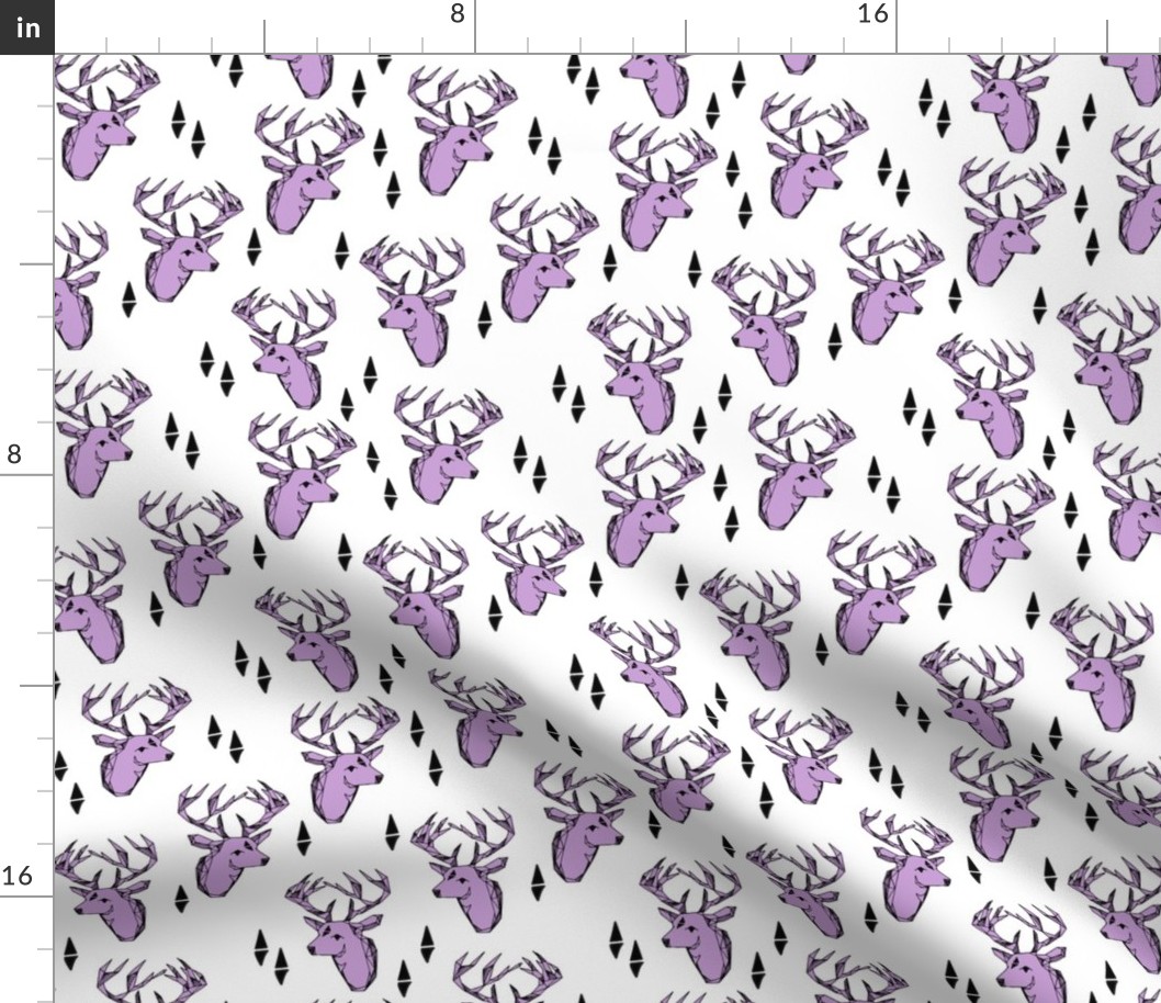 deer head // pastel purple lilac lavender kids triangles tri antlers
