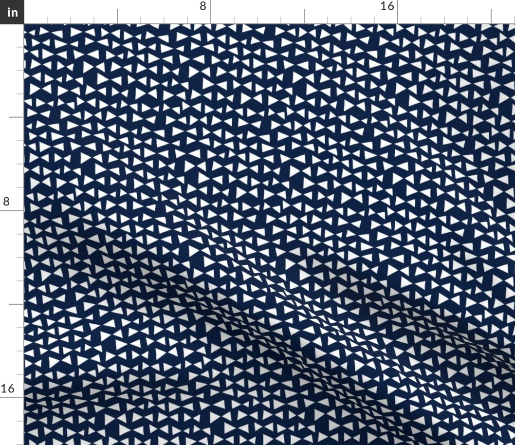 Bow Tri - // navy triangles deer quilt collection navy blue triangles