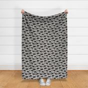 geometric bear // slate linen look background trendy neutral triangle fabric for nursery decor and illustration patterns