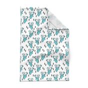 geo deer head // aqua blue deer head geometric design andrea lauren baby nursery fabric