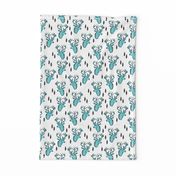 geo deer head // aqua blue deer head geometric design andrea lauren baby nursery fabric