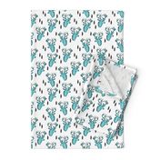 geo deer head // aqua blue deer head geometric design andrea lauren baby nursery fabric