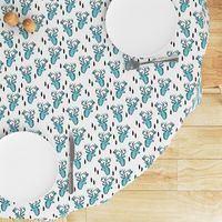 geo deer head // aqua blue deer head geometric design andrea lauren baby nursery fabric