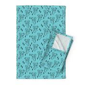 geo deer head // aqua blue geometric deer doe fabric nursery baby design