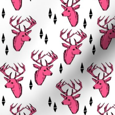 geo deer head // pink deer head geometric deer fabric girls baby nursery andrea lauren