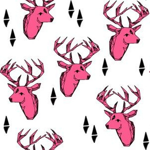 geo deer head // pink deer head geometric deer fabric girls baby nursery andrea lauren