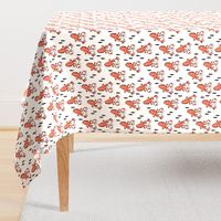 geo deer head // bright orange fabric deer head geometric design andrea lauren fabric