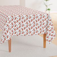 geo deer head // bright orange fabric deer head geometric design andrea lauren fabric