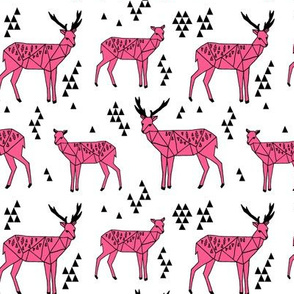 Geo Deer - Bright Pink by Andrea Lauren 