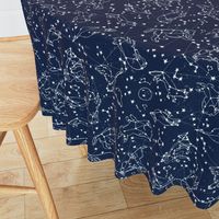 constellations // night time kids sky animals fox bear birds stars astronomy navy blue nursery