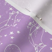 constellations // purple pastel nursery kids girls animals cute stars night sky 