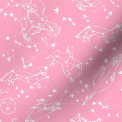 constellations // pink girls cute dreams sky nursery baby cute animals