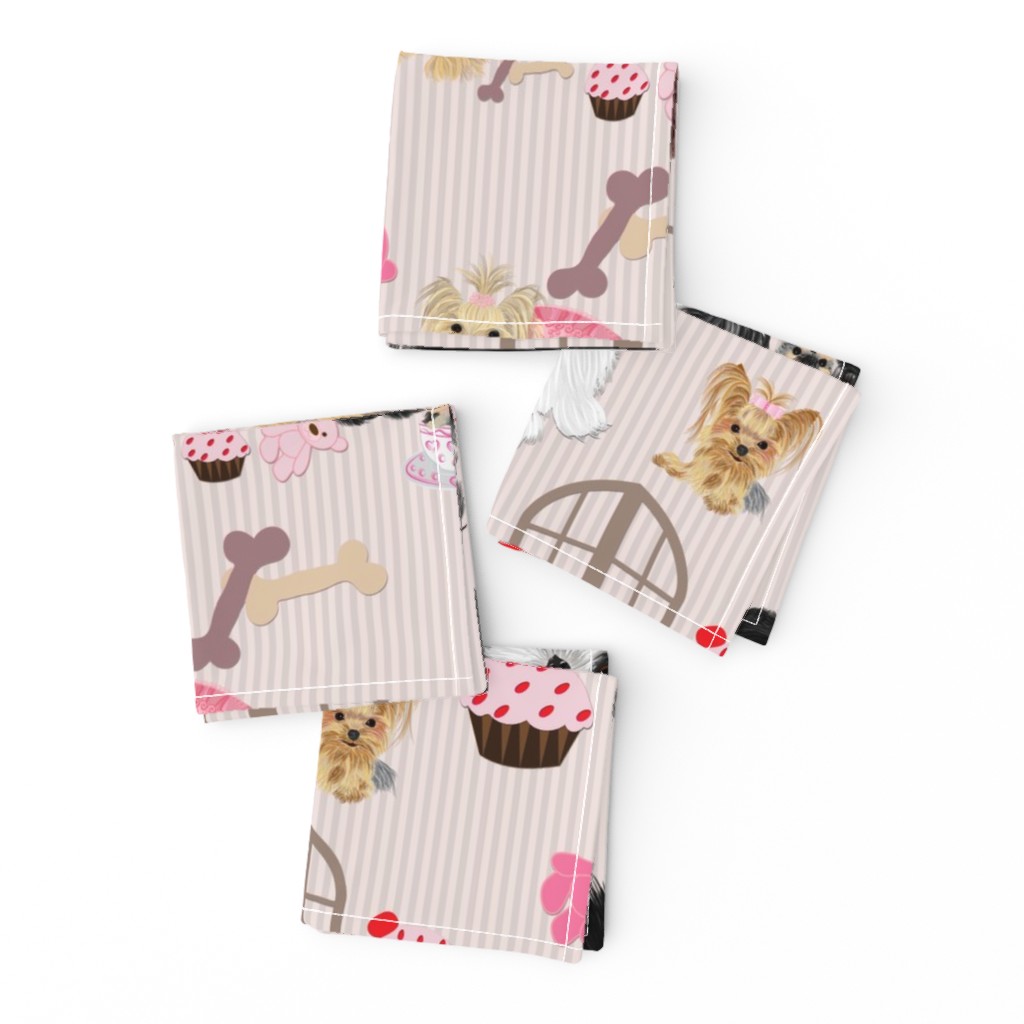 Yorkie, Black Shih tzu & puppy Window Seat Buddy Fabric