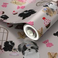 Yorkie, Black Shih tzu & puppy Window Seat Buddy Fabric