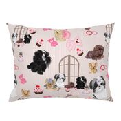 Yorkie, Black Shih tzu & puppy Window Seat Buddy Fabric